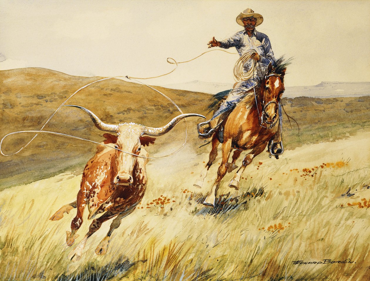 Roping A Steer av Edward Borein