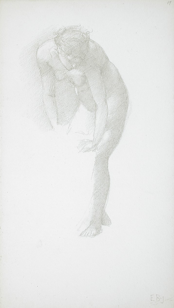 Bøyende kvinnelig nakenmodell av Edward Burne-Jones