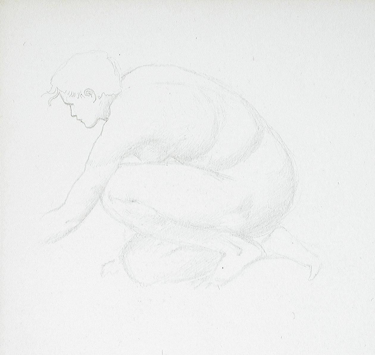 Huksittende kvinnelig nakenfigur av Edward Burne-Jones