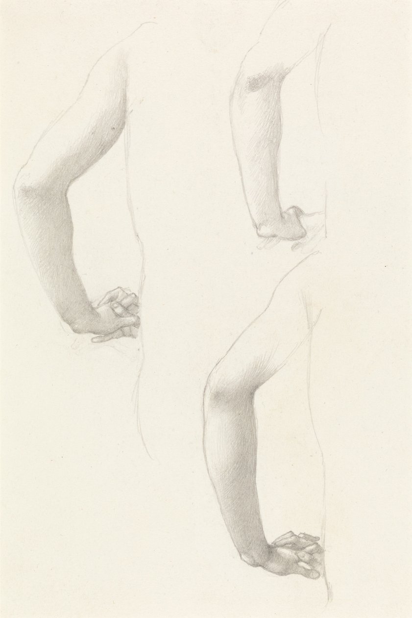 Studier av en arm og hender av Edward Burne-Jones