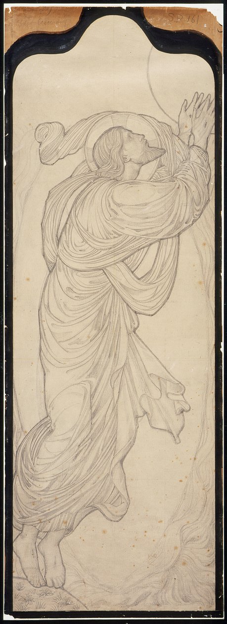 Studie av Kristus til verket «Himmelfarten» av Edward Burne-Jones