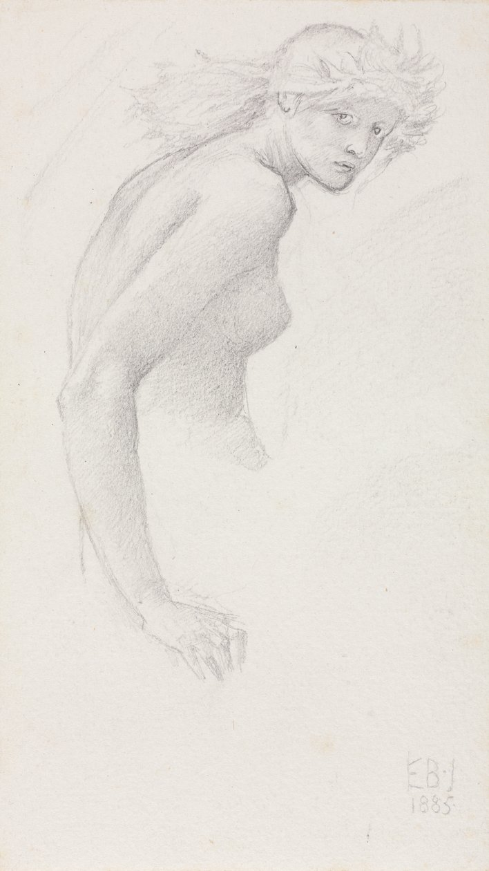 Studie av en kvinneskikkelse av Edward Burne-Jones