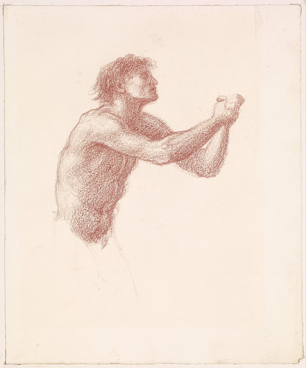 The Hill of Venus - Male Nude - Study of one of the Reapers for Reapers Appealing to Venus av Edward Burne-Jones