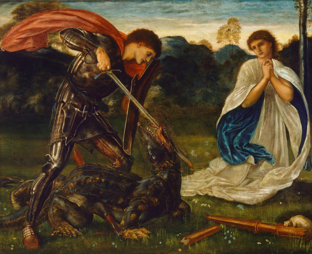 Kampen: St. Georg dreper dragen VI av Edward Burne-Jones