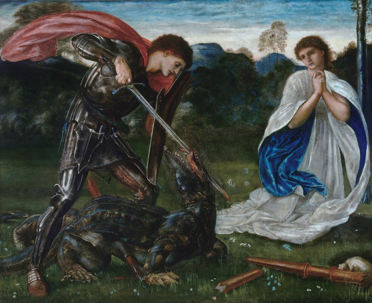 Kampen: St. Georg dreper dragen VI av Edward Burne-Jones
