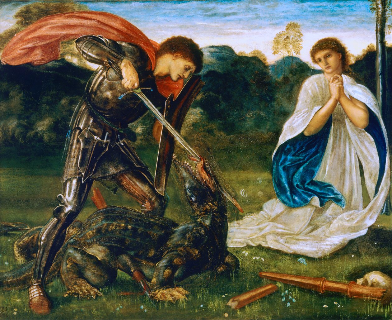 Kampen: St. Georg dreper dragen VI av Edward Burne-Jones