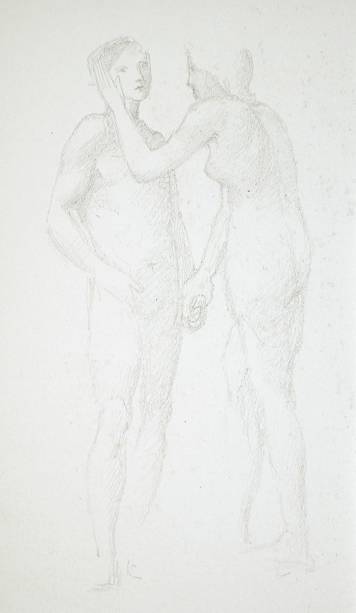 To kvinnelige nakenbilder av Edward Burne-Jones
