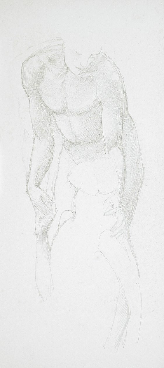 To mannlige nakenbilder av Edward Burne-Jones