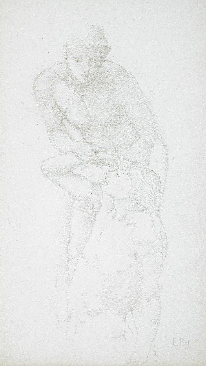 To mannlige nakenbilder av Edward Burne-Jones
