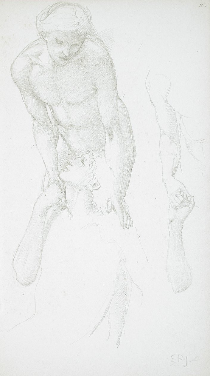 To mannlige nakenbilder av Edward Burne-Jones