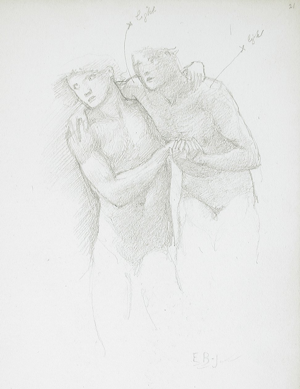 To nakenbilder av Edward Burne-Jones