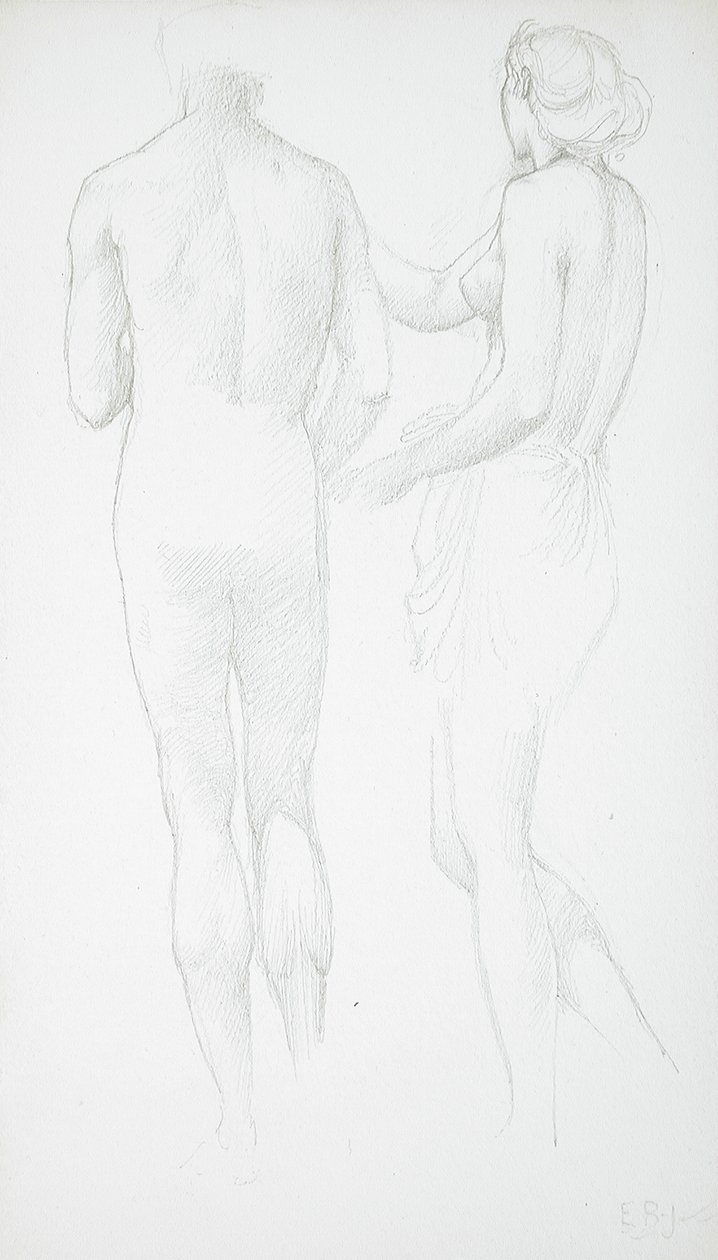To nakne figurer sett bakfra av Edward Burne-Jones