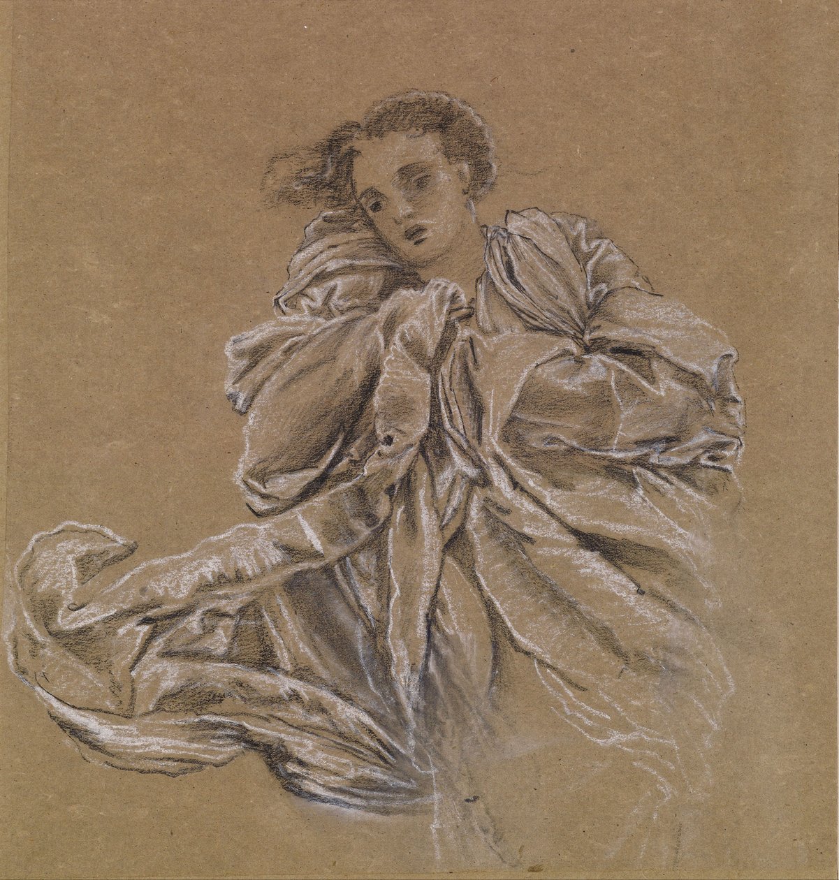Vinter - Studie av flyvende draperi av Edward Burne Jones