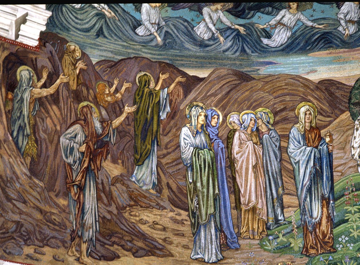 Asketer og de hellige kvinner, 1880-90-tallet (mosaikk) av Edward Burne Jones