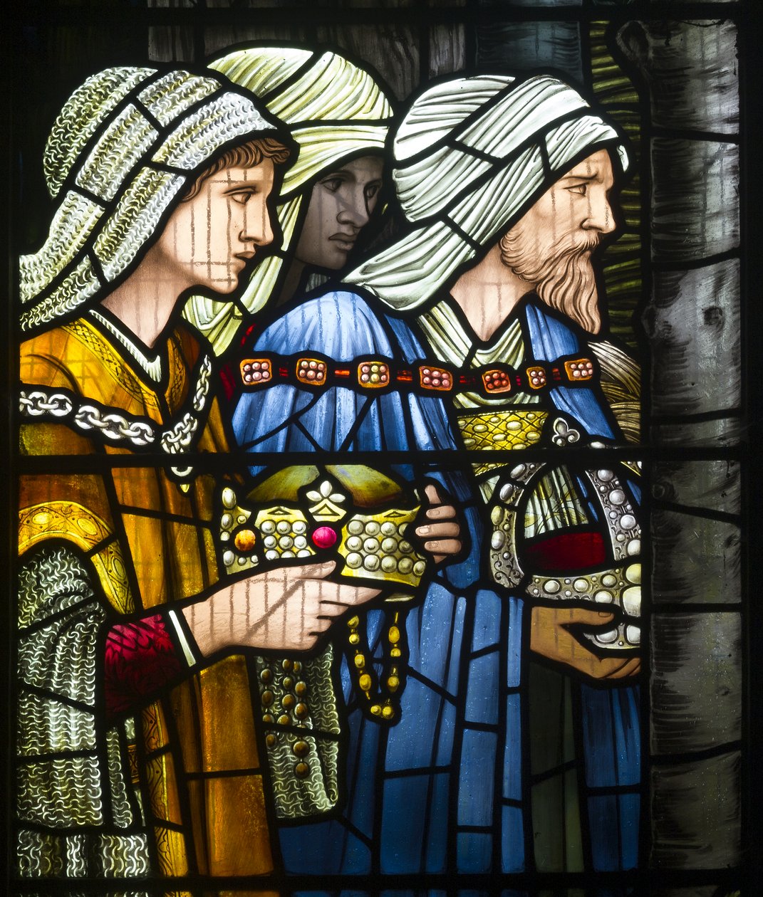 Harwarden, St Deiniol, Morris & Co., Edward Burne-Jones, The Magi, The Nativity, 1898 av Edward Burne Jones