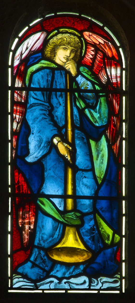Hoarwithy, St Catherine, Morris & Co., Edward Burne-Jones, Trumpeting Angel, 1879 av Edward Burne Jones