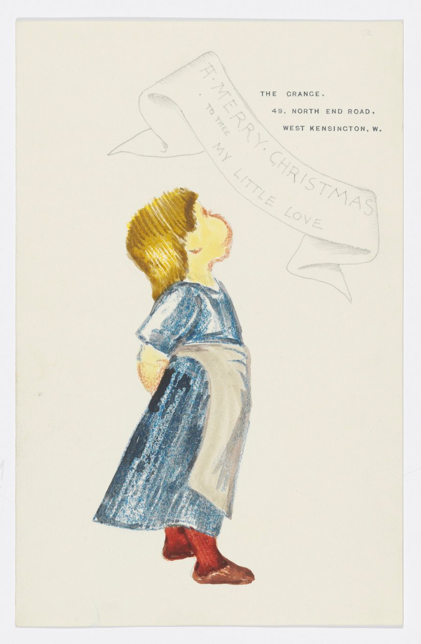 Brev til kunstnerens barnebarn Angela Thirkell (blyant på papir) av Edward Burne Jones