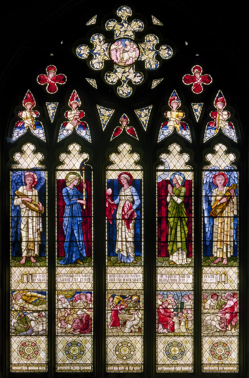 Oxford Harris Manchester College, Morris & Co., Edward Burne-Jones, West Wisndow, 1896 av Edward Burne Jones