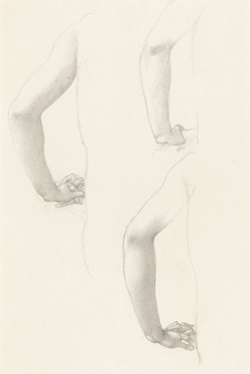 Studier av en arm og hender av Edward Burne Jones