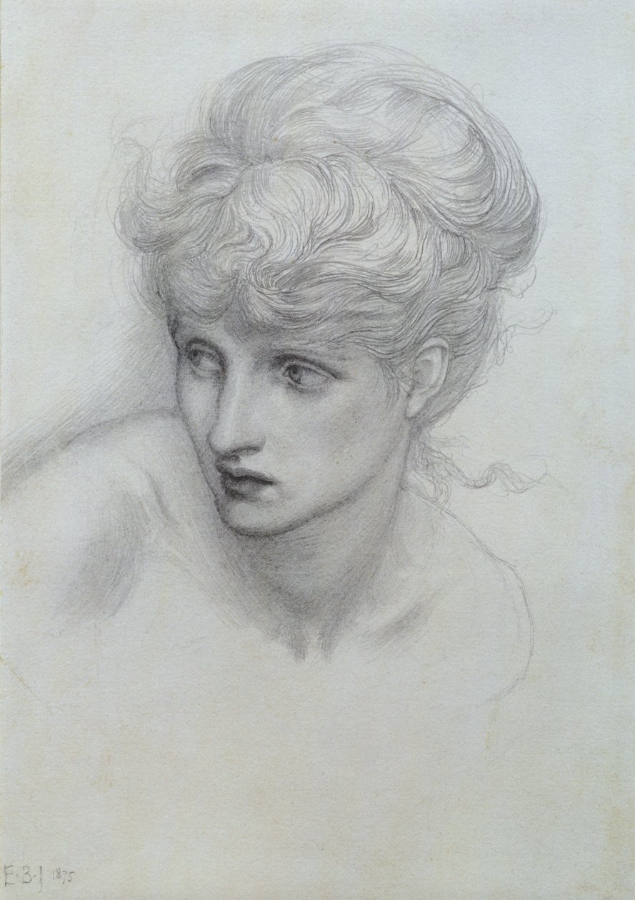 Studie av et jentehode (se også 198346) av Edward Burne Jones