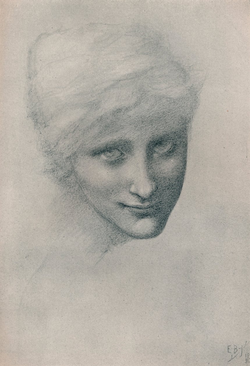 Studie av havfruen, i havets dyp, 1886 av Edward Burne Jones