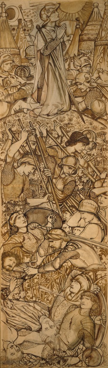 Slaget ved Bet-Horon - Josva befaler solen og månen å stå stille av Edward Burne-Jones
