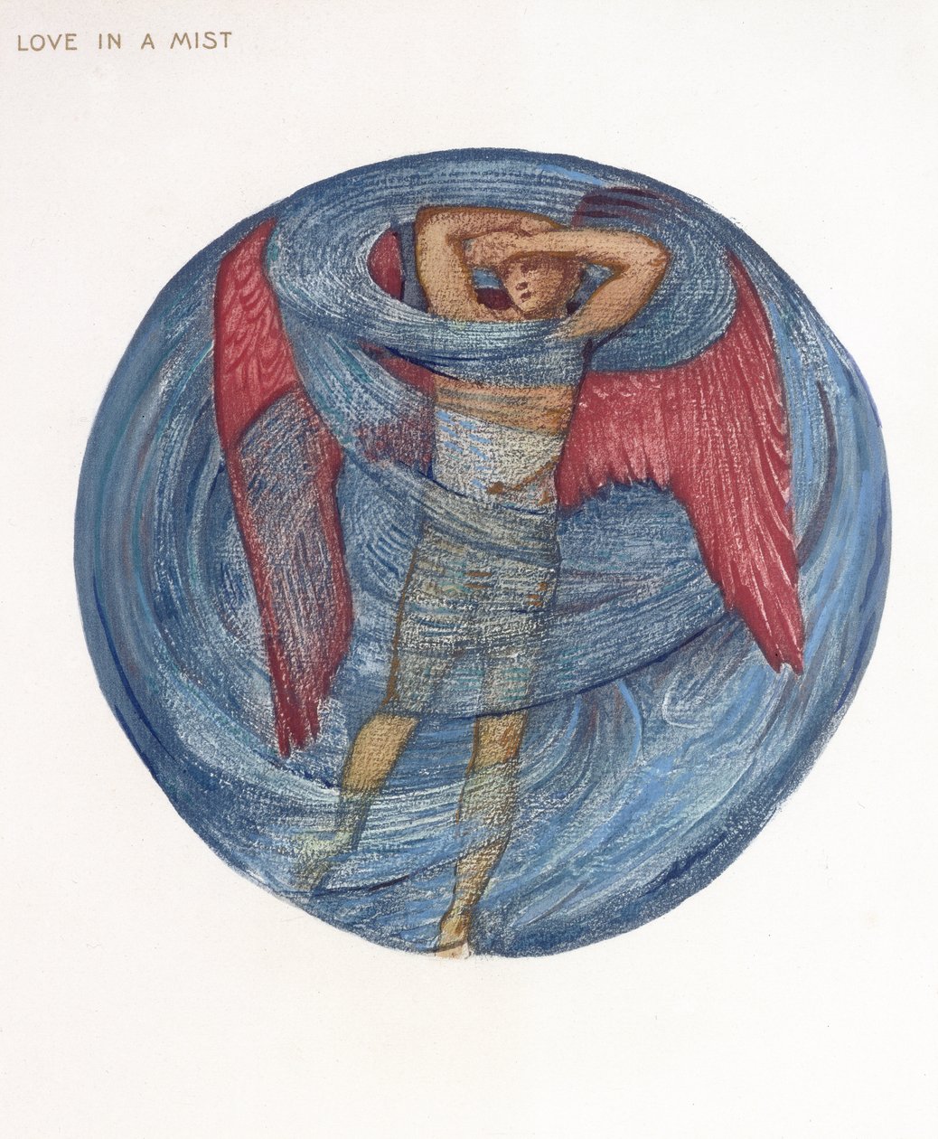 The Flower Book: I. Love in a Mist, 1905 (litho med gouache på papir) av Edward Burne Jones
