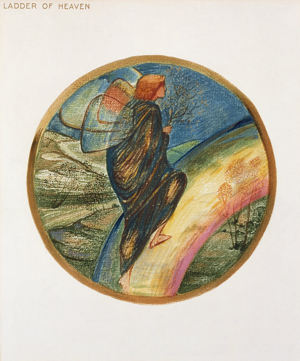 Blomsterboken: XII. Ladder of Heaven, 1905 (litho med gouache på papir) av Edward Burne-Jones