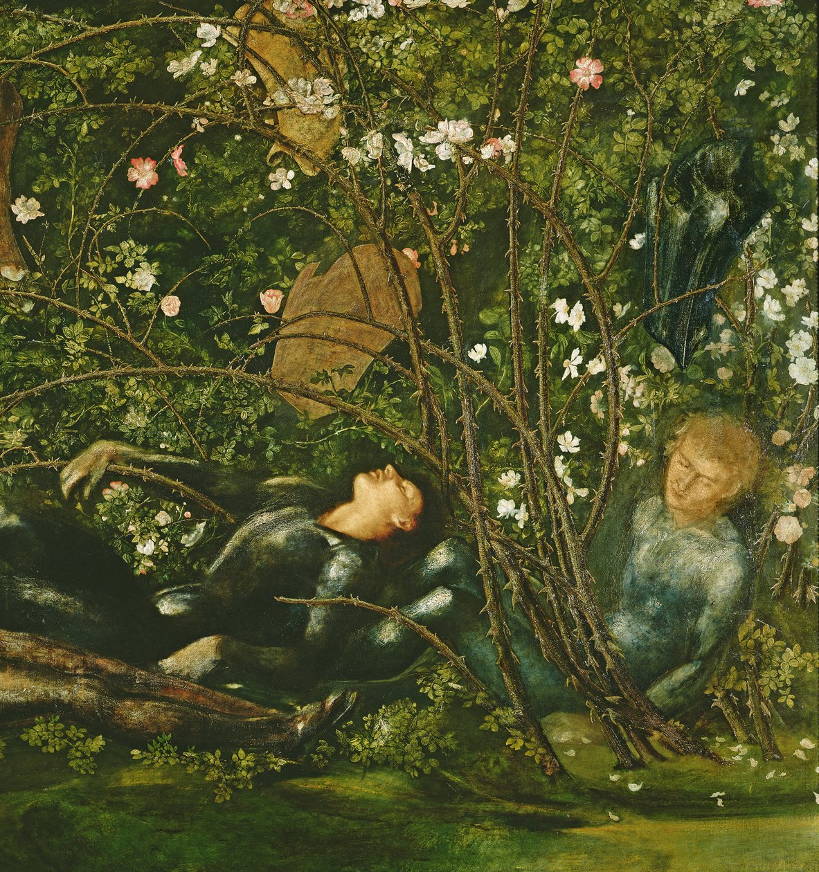 The Knights and the Briar Rose, 1869 (detalj av 198347) av Edward Burne Jones