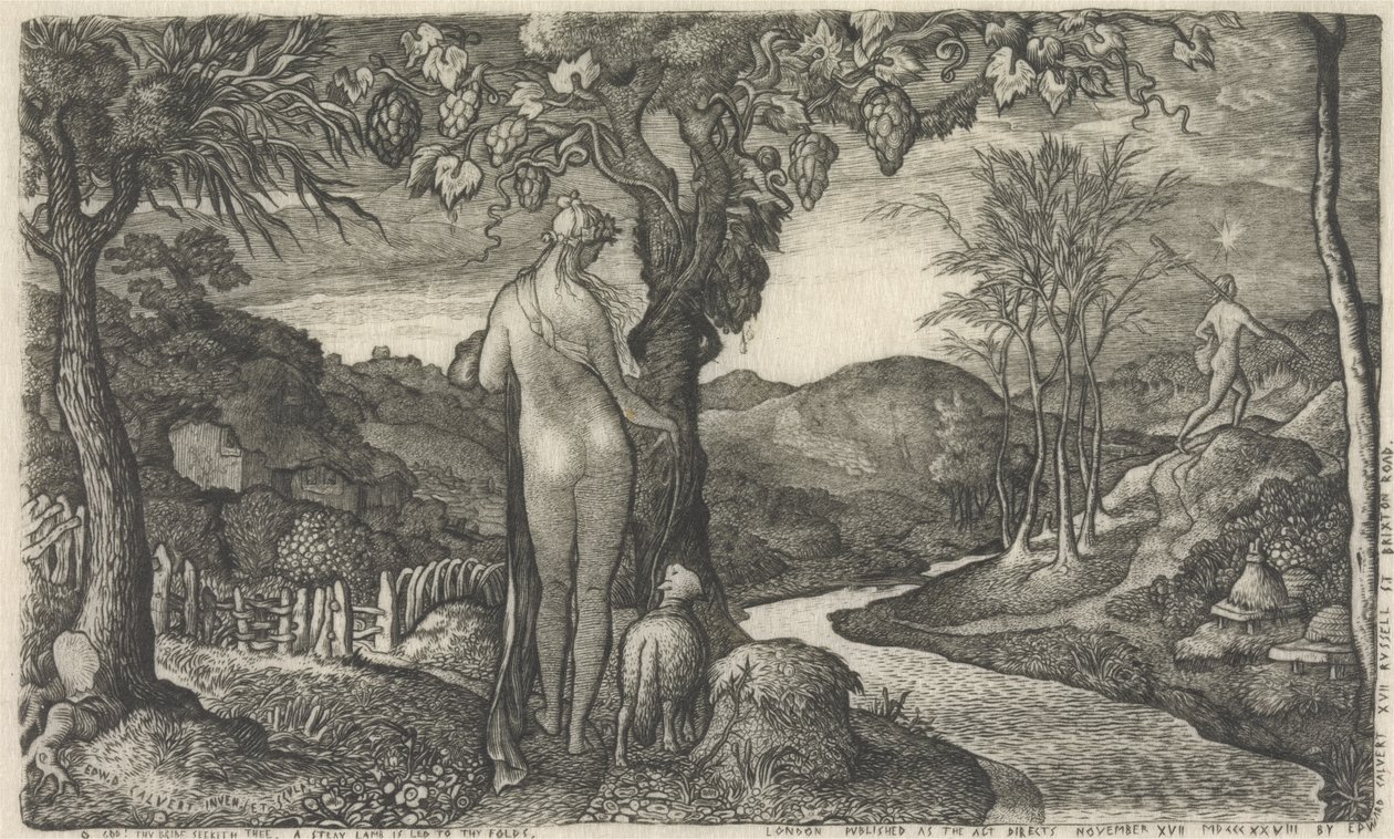 The Bride, 1828 (linjegravering) av Edward Calvert