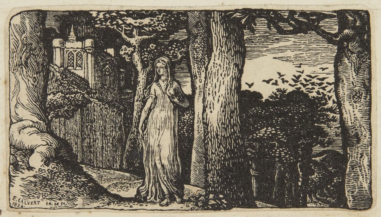 Damen med kornkråkene av Edward Calvert
