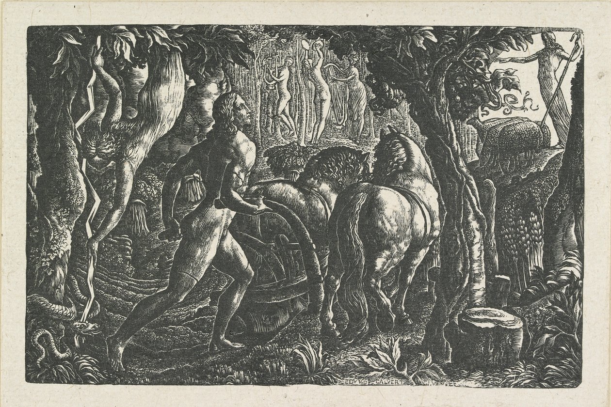 The Ploughman: Christian Ploughing the last furrow of life, 1827 av Edward Calvert
