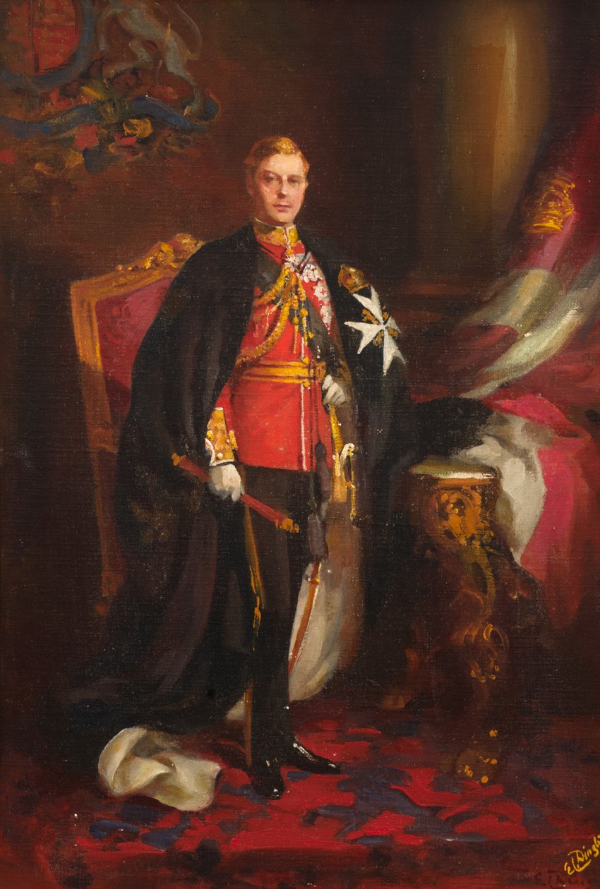 HRH King Edward VIII, ca. 1936 (olje om bord) av Edward Caruana Dingli