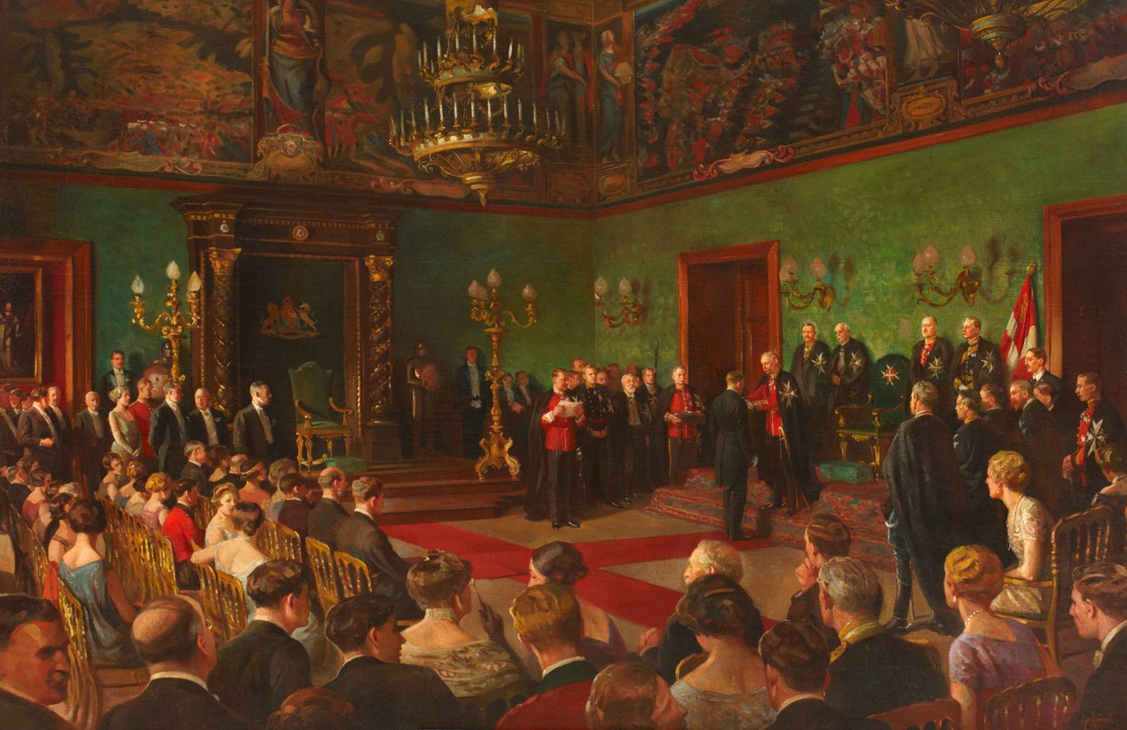 Pilgrimsreise, 26. mars 1926, medlem av den kongelige viktorianske ordenen St John Investiture på Malta av Edward Caruana Dingli