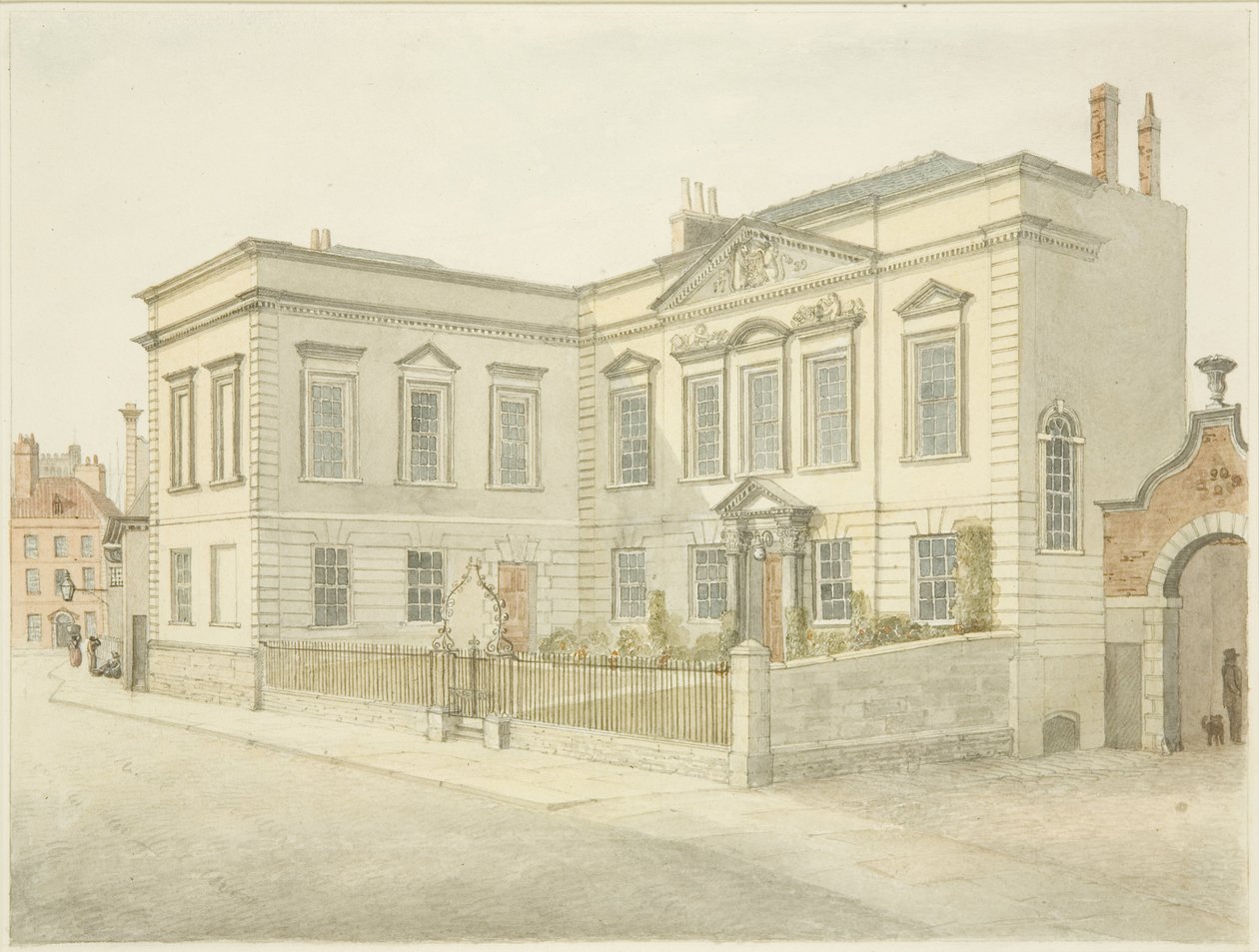 Bristol City Library, King Street (blyant og akvarell på papir) av Edward Cashin