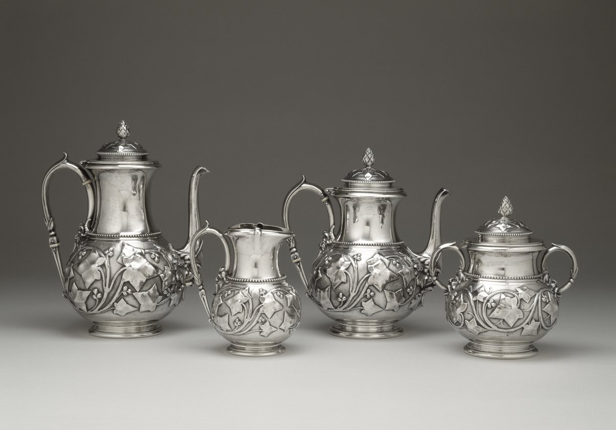 Kaffe- og teservering, ca. 1856-1859 (sølv og elfenben) av Edward Chandler Moore