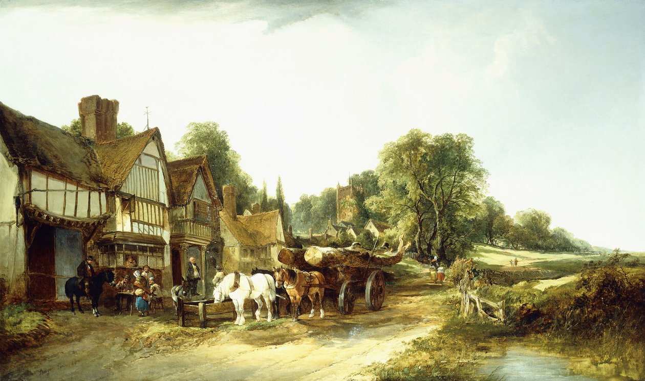 Tømmervognen, 1845 av Edward Charles Williams