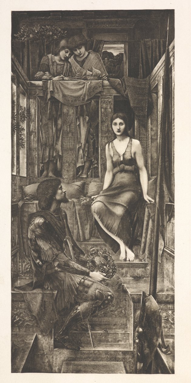 Kong Cophetua og tiggerpiken (gravering) av Edward Coley (after) Burne Jones