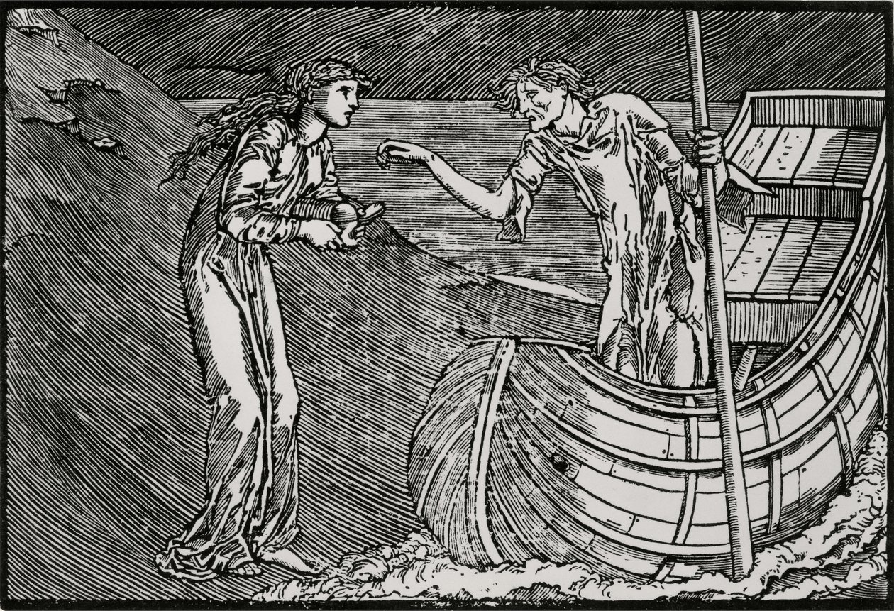 Charons honorar av Edward Coley (after) Burne Jones