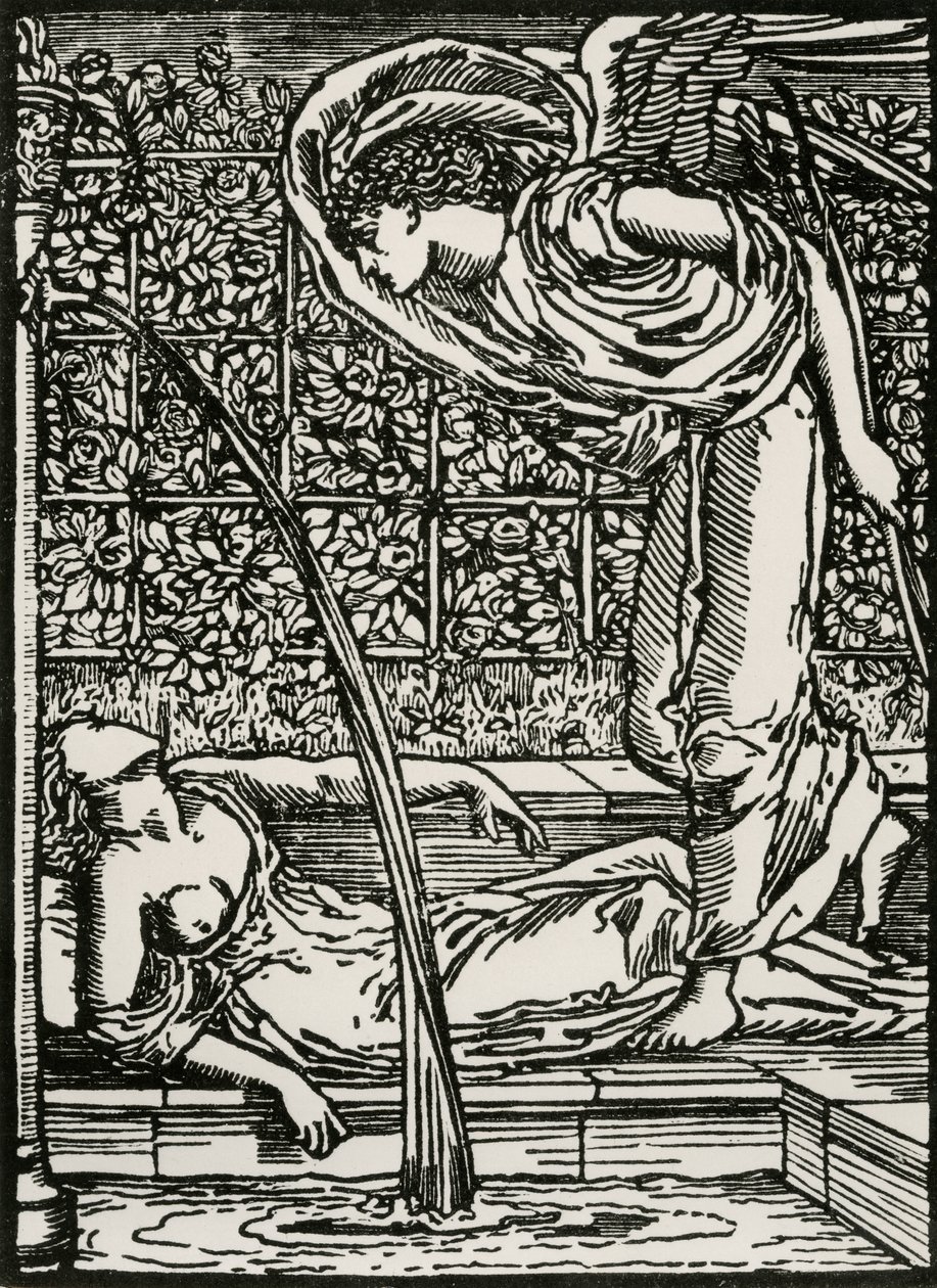 Amors første syn på psyken av Edward Coley (after) Burne Jones