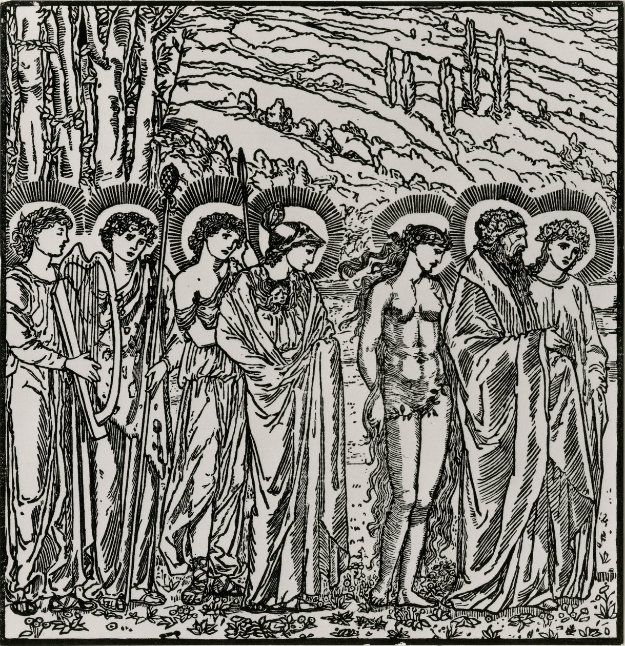 Inngang blant gudene av Edward Coley (after) Burne Jones