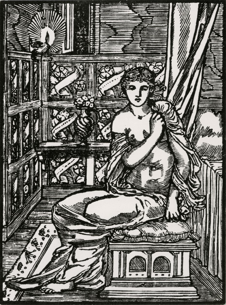 Psyche som venter Amor av Edward Coley (after) Burne Jones