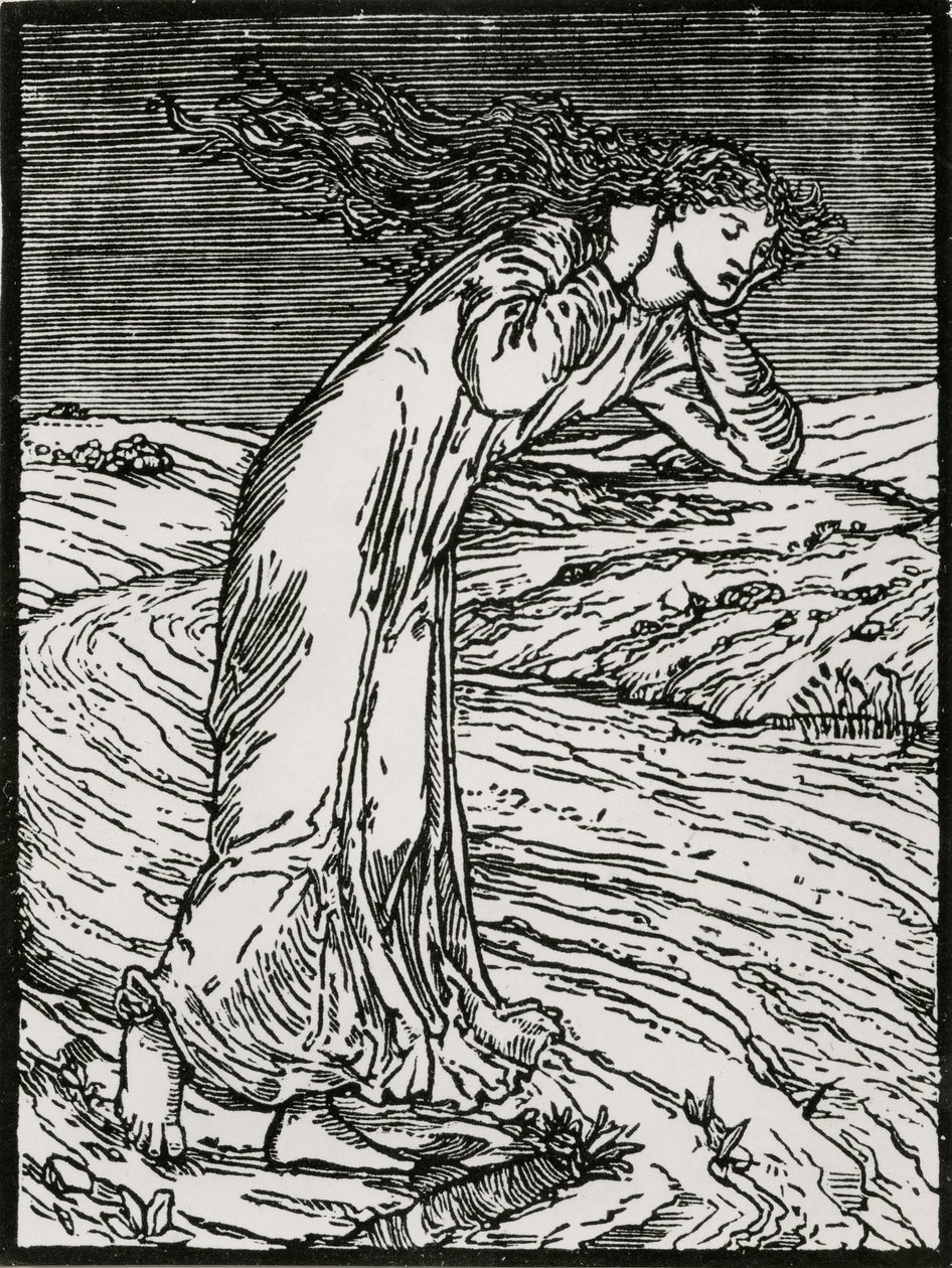 Psyche som kaster seg i elven av Edward Coley (after) Burne Jones