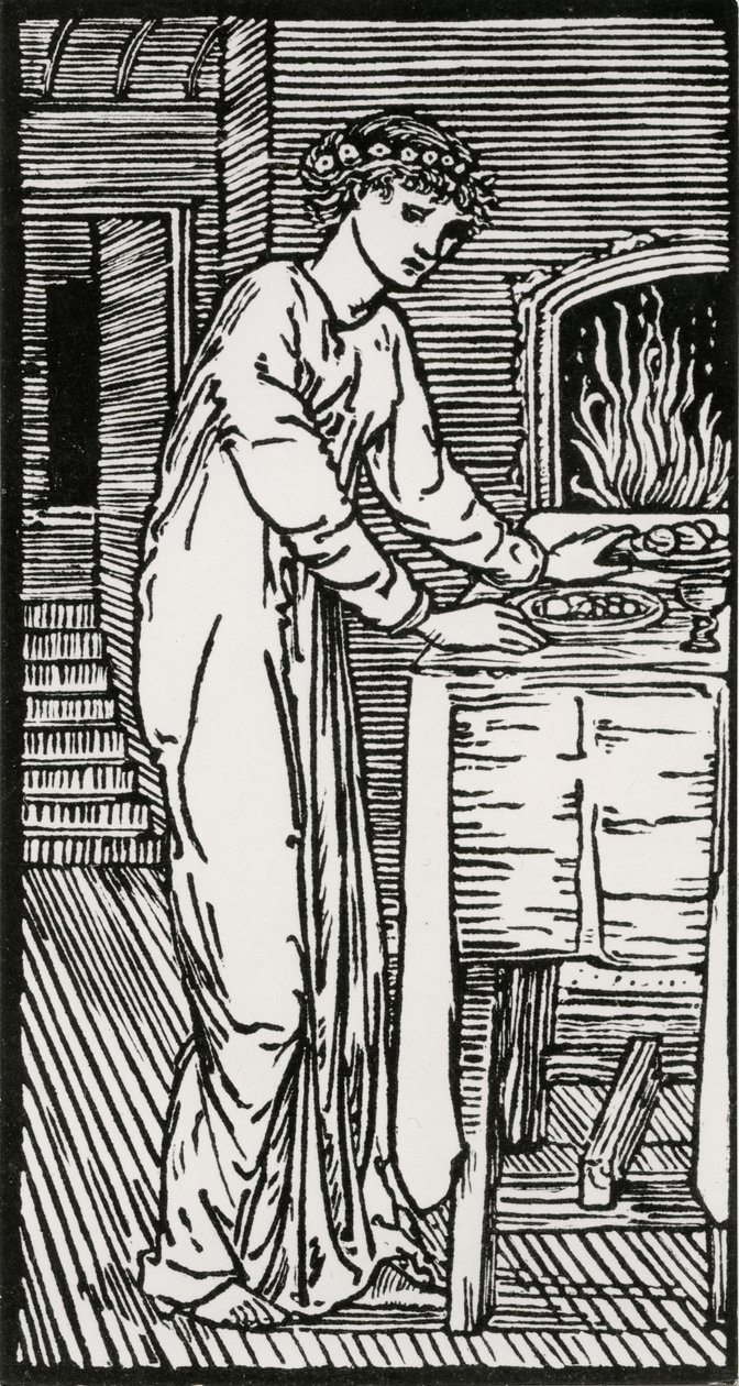 Psyke ved bordet av Edward Coley (after) Burne Jones