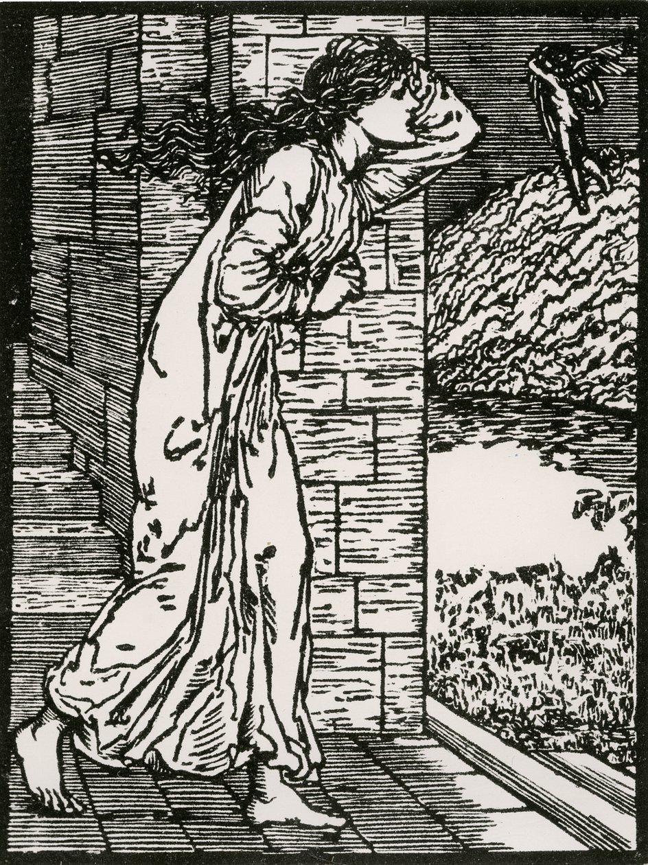 Psyche skynder seg ut av Palace av Edward Coley (after) Burne Jones