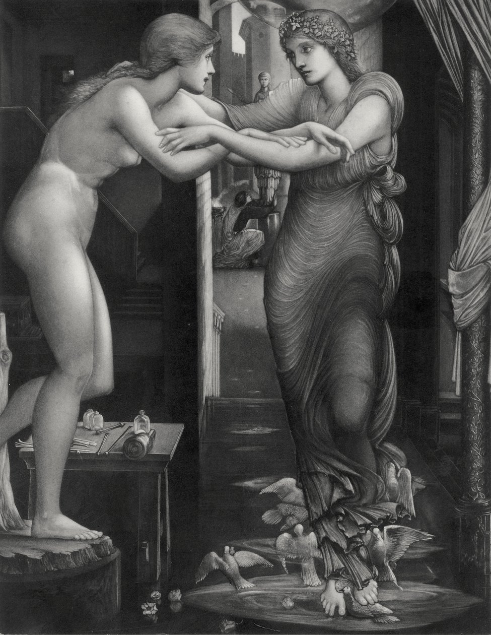 The Birth of Galatea, ca. 1885 (mezzotint på lagt India-papir) av Edward Coley (after) Burne Jones