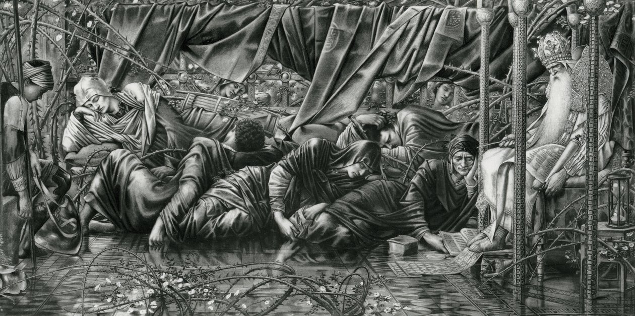 Council Chamber, fra The Briar Rose Series av Edward Coley (after) Burne Jones