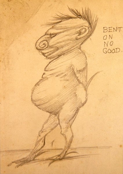 Bent on no Good (blyant på papir) av Edward Coley Burne Jones