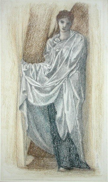 Figurstudie (pastell på papir) av Edward Coley Burne Jones