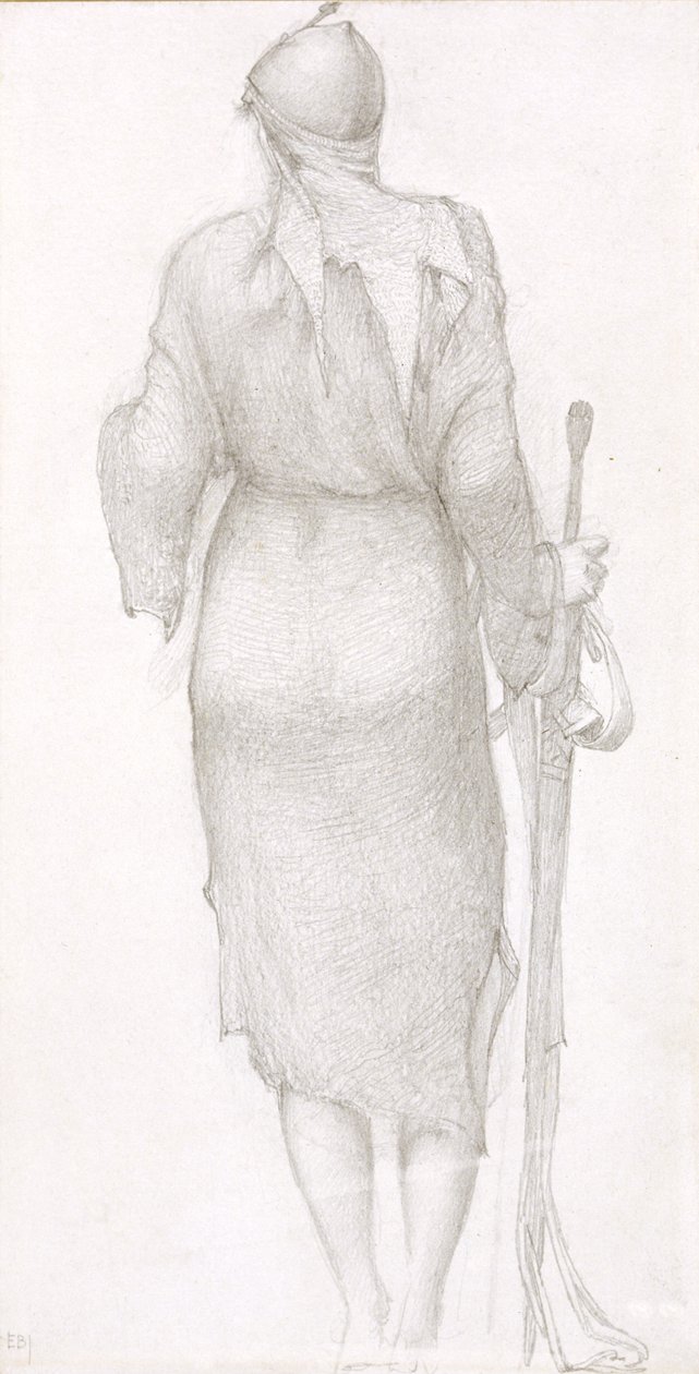 Figurstudie Arthur i Avalon av Edward Coley Burne-Jones